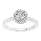 LADIES RING 0.15CT ROUND DIAMOND 10K WHITE GOLD