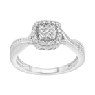 LADIES RING 0.20CT ROUND DIAMOND 10K WHITE GOLD