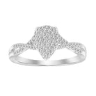 LADIES RING 0.15CT ROUND DIAMOND 10K WHITE GOLD