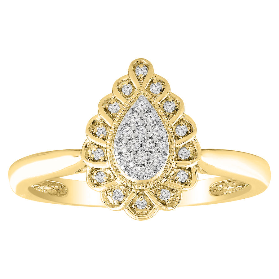 LADIES RING 0.10CT ROUND DIAMOND 10K YELLOW GOLD