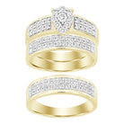 UNISEX TRIOS SET 1.00CT ROUND DIAMOND 10K YELLOW GOLD