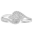 LADIES RING 0.25CT ROUND DIAMOND 10K WHITE GOLD