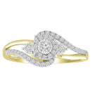 LADIES RING 0.25CT ROUND DIAMOND 10K YELLOW GOLD