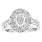 LADIES RING 0.33CT ROUND/BAGUETTE DIAMOND 10K WHITE GOLD