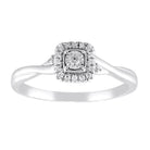 LADIES RING 0.10CT ROUND DIAMOND 10K WHITE GOLD