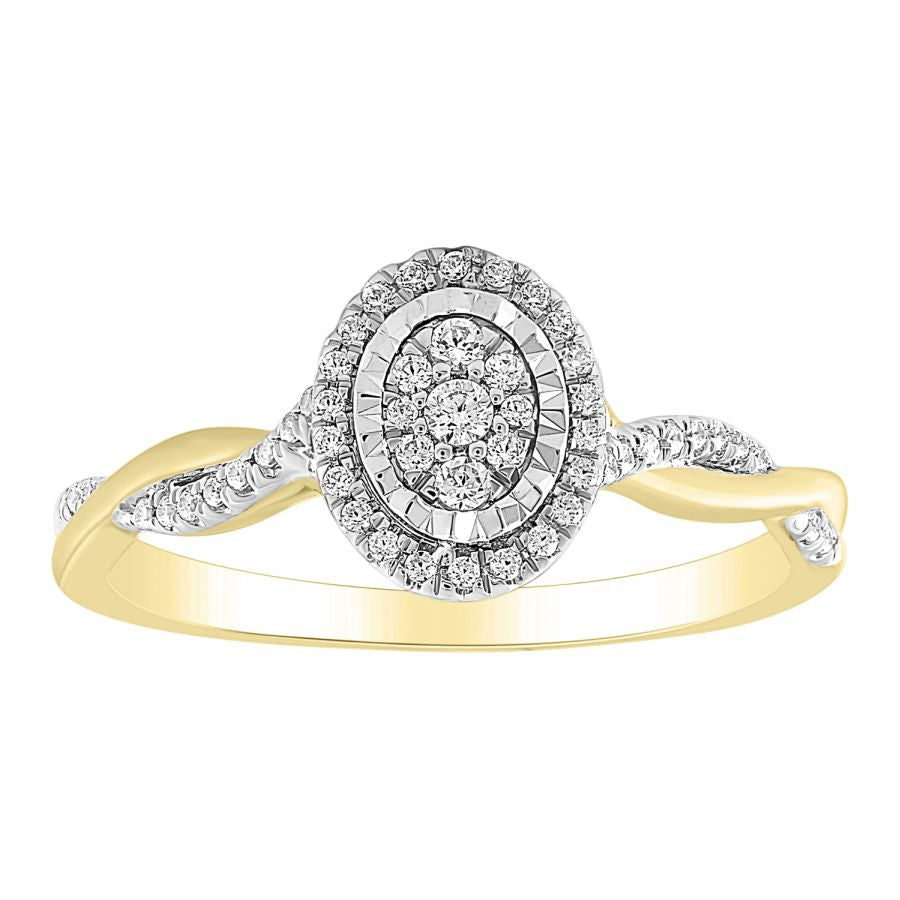 LADIES RING 0.20CT ROUND DIAMOND 10K YELLOW GOLD