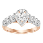 LADIES RING PE 1.00CT ROUND DIAMOND 14K ROSE GOLD