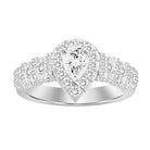 LADIES RING 1.00CT ROUND DIAMOND 14K WHITE GOLD (SI QUALITY)