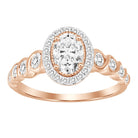 LADIES RING 1.00CT ROUND DIAMOND 14K ROSE GOLD (SI QUALITY)