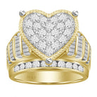 LADIES RING 3.00CT ROUND/BAGUETTE DIAMOND 10K YELLOW GOLD