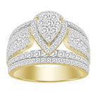 LADIES RING 2.00CT ROUND DIAMOND 10K YELLOW GOLD