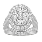 LADIES RING 3.00CT ROUND/BAGUETTE DIAMOND 10K WHITE GOLD