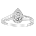 LADIES RING 0.15CT ROUND DIAMOND 10K WHITE GOLD