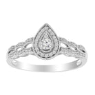 LADIES RING 0.25CT ROUND DIAMOND 10K WHITE GOLD