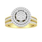 LADIES BRIDAL SET 0.33CT ROUND DIAMOND 10K YELLOW GOLD