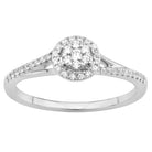 LADIES RING 0.20CT ROUND DIAMOND 10K WHITE GOLD