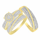 UNISEX TRIOS SET 0.75CT ROUND DIAMOND 10K YELLOW GOLD