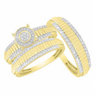 LADIES TRIOS SET 0.50CT ROUND DIAMOND 10K YELLOW GOLD