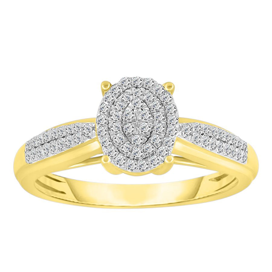 LADIES RING 0.25CT ROUND DIAMOND 10K YELLOW GOLD