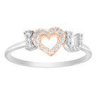 LADIES RING 0.15CT ROUND DIAMOND 10K WHITE/ROSE GOLD