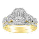 LADIES BRIDAL SET 1.00CT ROUND DIAMOND 14K YELLOW GOLD (SI QUALITY)