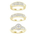 LADIES TRIOS SET 1.00CT ROUND DIAMOND 10K YELLOW GOLD