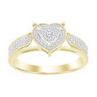 LADIES RING 0.20CT ROUND DIAMOND YELLOW GOLD/STERLING SILVER