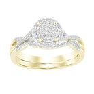 LADIES BRIDAL SET 0.25CT ROUND DIAMOND YELLOW GOLD/STERLING SILVER