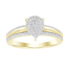 LADIES RING 0.25CT ROUND DIAMOND YELLOW GOLD/STERLING SILVER