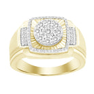 MEN'S RING 0.50CT ROUND DIAMOND 10K YELLOW GOLD