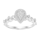 LADIES RING 0.25CT ROUND DIAMOND 10K WHITE GOLD