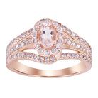 LADIES RING 0.90CT ROUND/OVAL DIAMOND 10K ROSE GOLD