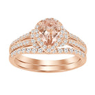 LADIES BRIDAL SET 1.10CT ROUND/PEAR DIAMOND 10K ROSE GOLD