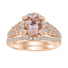 LADIES BRIDAL SET 1.65CT ROUND/OVAL  DIAMOND 10K ROSE GOLD