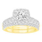 LADIES BRIDAL SET 2.30CT ROUND DIAMOND 14K YELLOW GOLD (SI QUALITY)