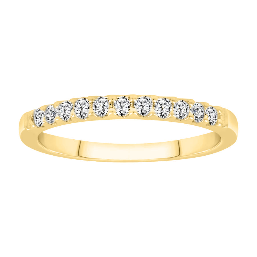 LADIES BAND 0.25CT ROUND DIAMOND 14K YELLOW GOLD (SI QUALITY)