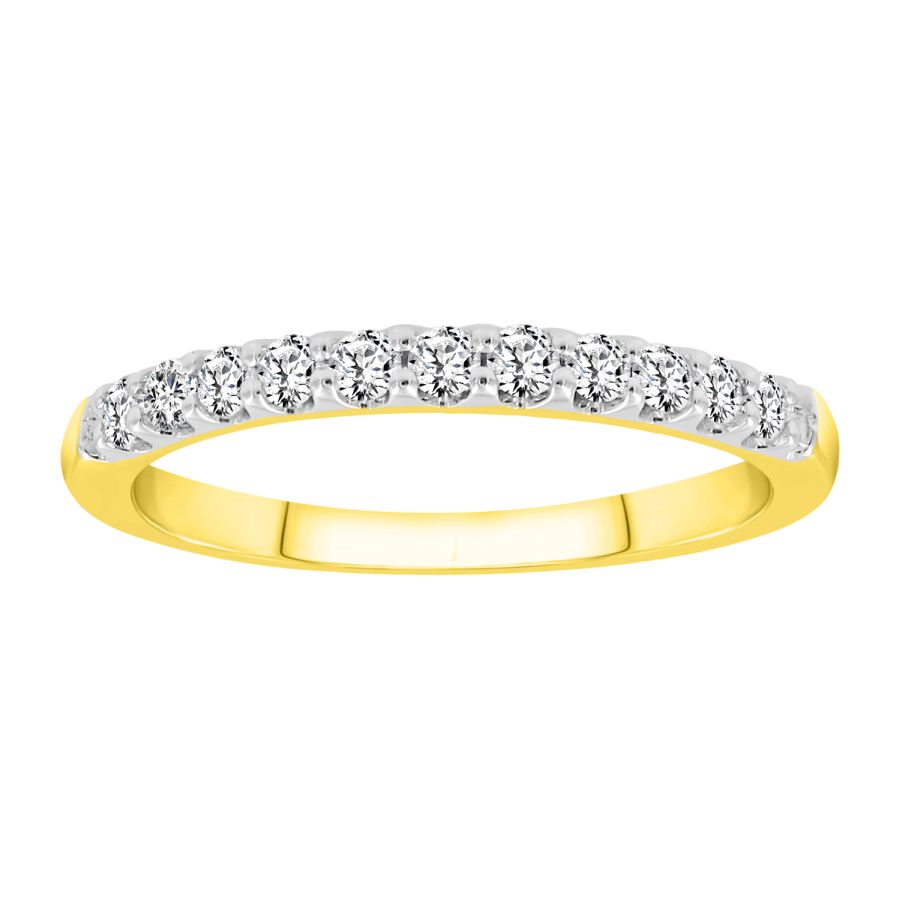 LADIES BAND 0.33CT ROUND DIAMOND 14K YELLOW GOLD (SI QUALITY)