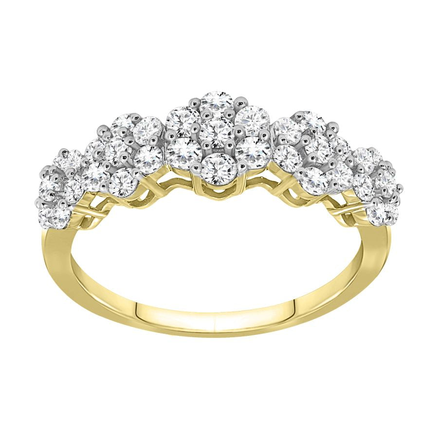 LADIES RING 0.85CT ROUND DIAMOND 10K YELLOW GOLD