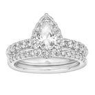 LADIES BRIDAL SET 1.55CT ROUND DIAMOND 14K WHITE GOLD (SI QUALITY) (CENTER STONE 0.75CT PEAR DIAMOND) 