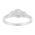 LADIES RING 0.25CT ROUND DIAMOND 10K WHITE GOLD