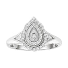 LADIES RING 0.20CT ROUND DIAMOND 10K WHITE GOLD