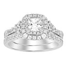 LADIES BRIDAL SET 1.50CT ROUND DIAMOND 14K WHITE GOLD (SI QUALITY)