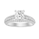 LADIES RING 0.50CT ROUND/PRINCESS/BAGUETTE DIAMOND 14K WHITE GOLD (CENTER STONE 1.00CT PRINCESS DIAMOND) 