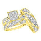 LADIES TRIOS SET 1.00CT ROUND DIAMOND 10K YELLOW GOLD