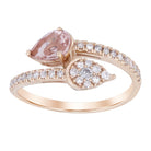 LADIES RING 0.90CT ROUND DIAMOND 14K ROSE GOLD