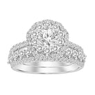 BRIDAL SET 1.75CT ROUND DIAMOND 14K WHITE GOLD