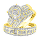 LADIES TRIOS SET 1.00CT ROUND/BAGUETTE DIAMOND 10K YELLOW GOLD