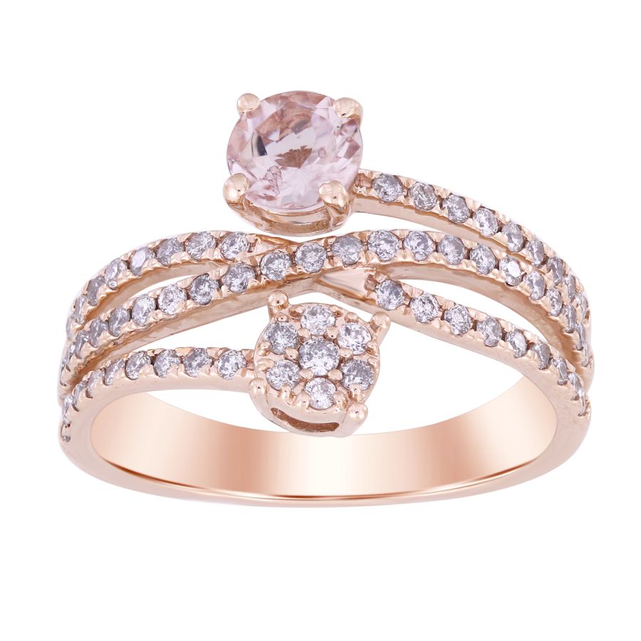 LADIES RING 1.00CT ROUND DIAMOND 14K ROSE GOLD