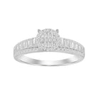 LADIES RING 0.25CT ROUND DIAMOND 10K WHITE GOLD