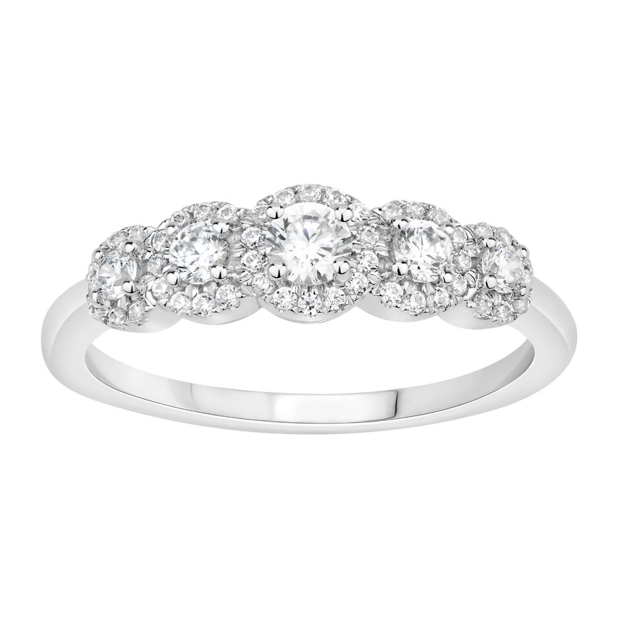 LADIES RING 0.50CT ROUND DIAMOND 14K WHITE GOLD (SI QUALITY)